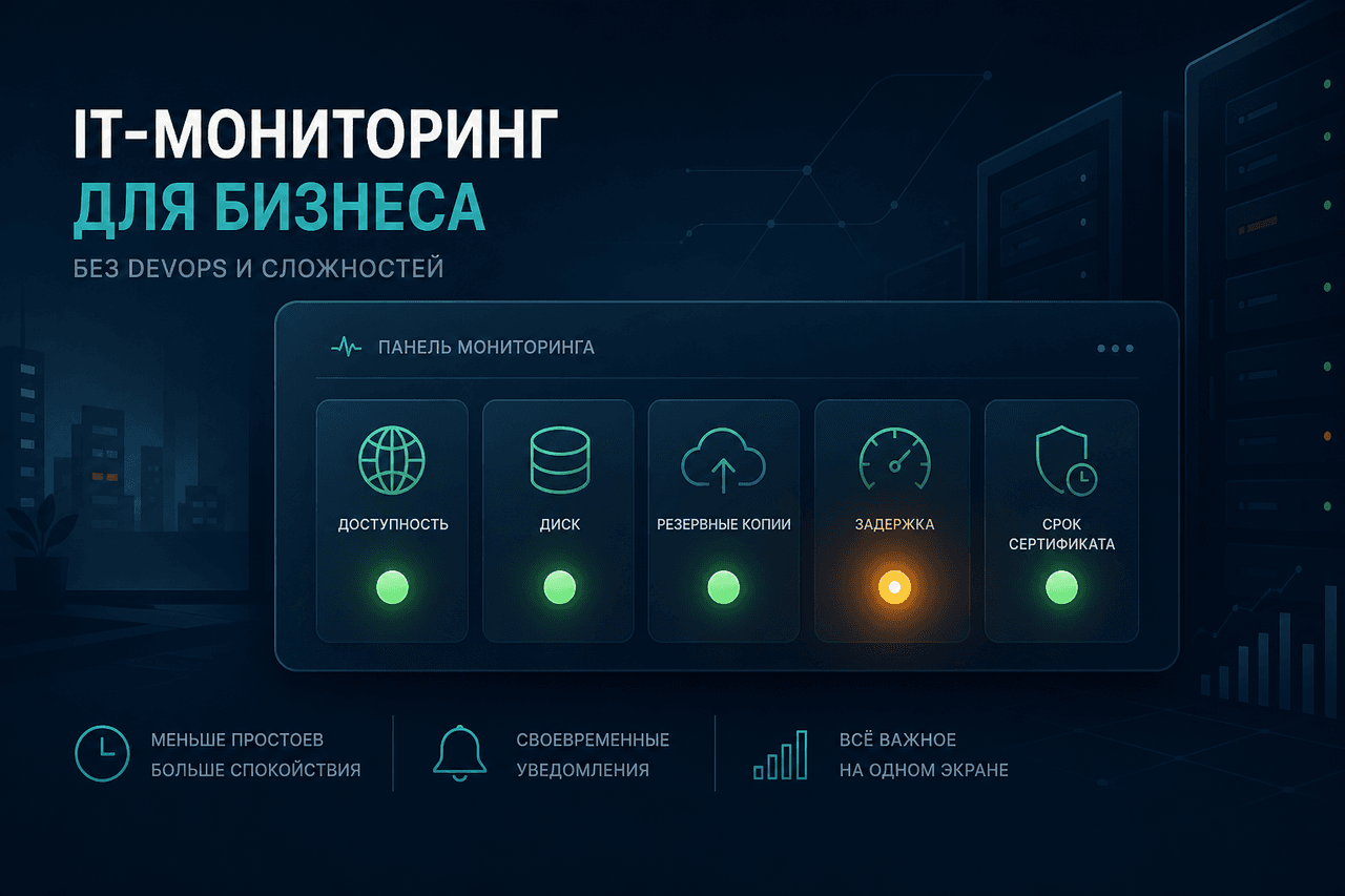 Мониторинг инфраструктуры без DevOps: пять сигналов для МСБ на дашборде алертов